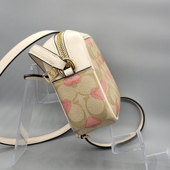 Coach Mini Jamie Camera Bag In Signature Canvas With Heart Print - Picture 6 of 16